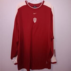 NIKE Elite XXL Indiana University IU Long Sleeve Crimson White Crewneck Shirt